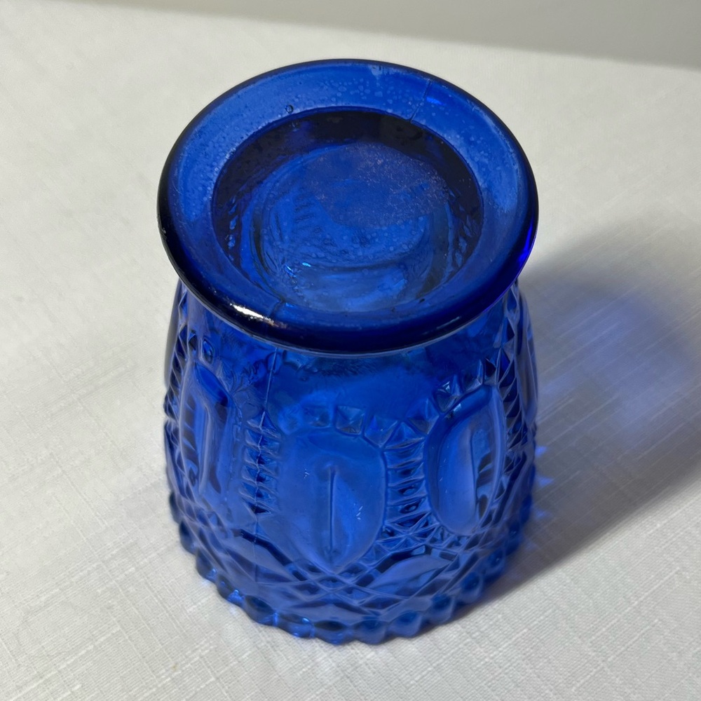 Vintage Glass Votive Candle Holder Royal Blue - Picture 6 of 6